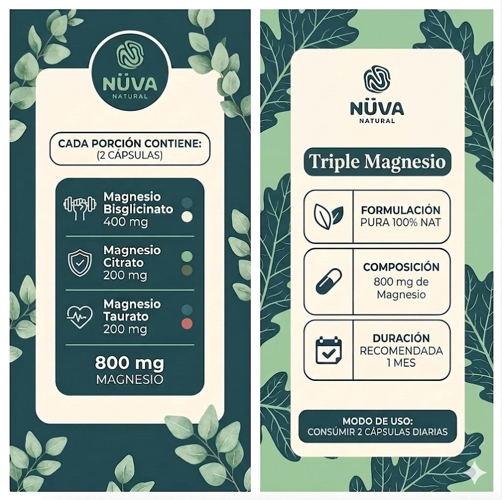 Triple Magnesio 800mg 60 Capsulas