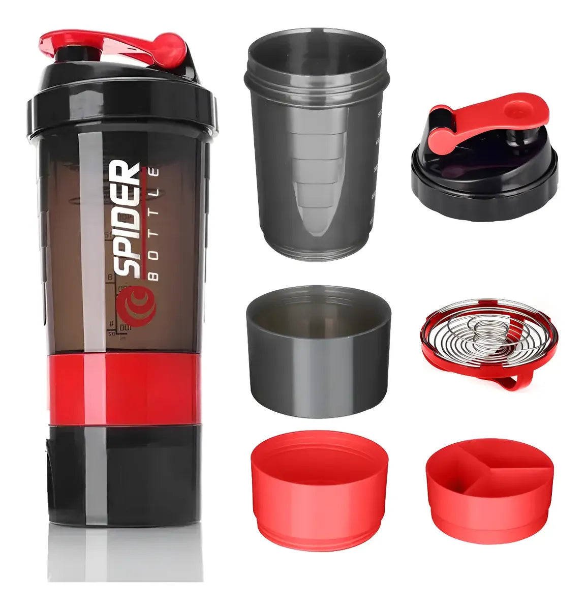 Botella Shaker 3 en 1 550ml (Rojo)