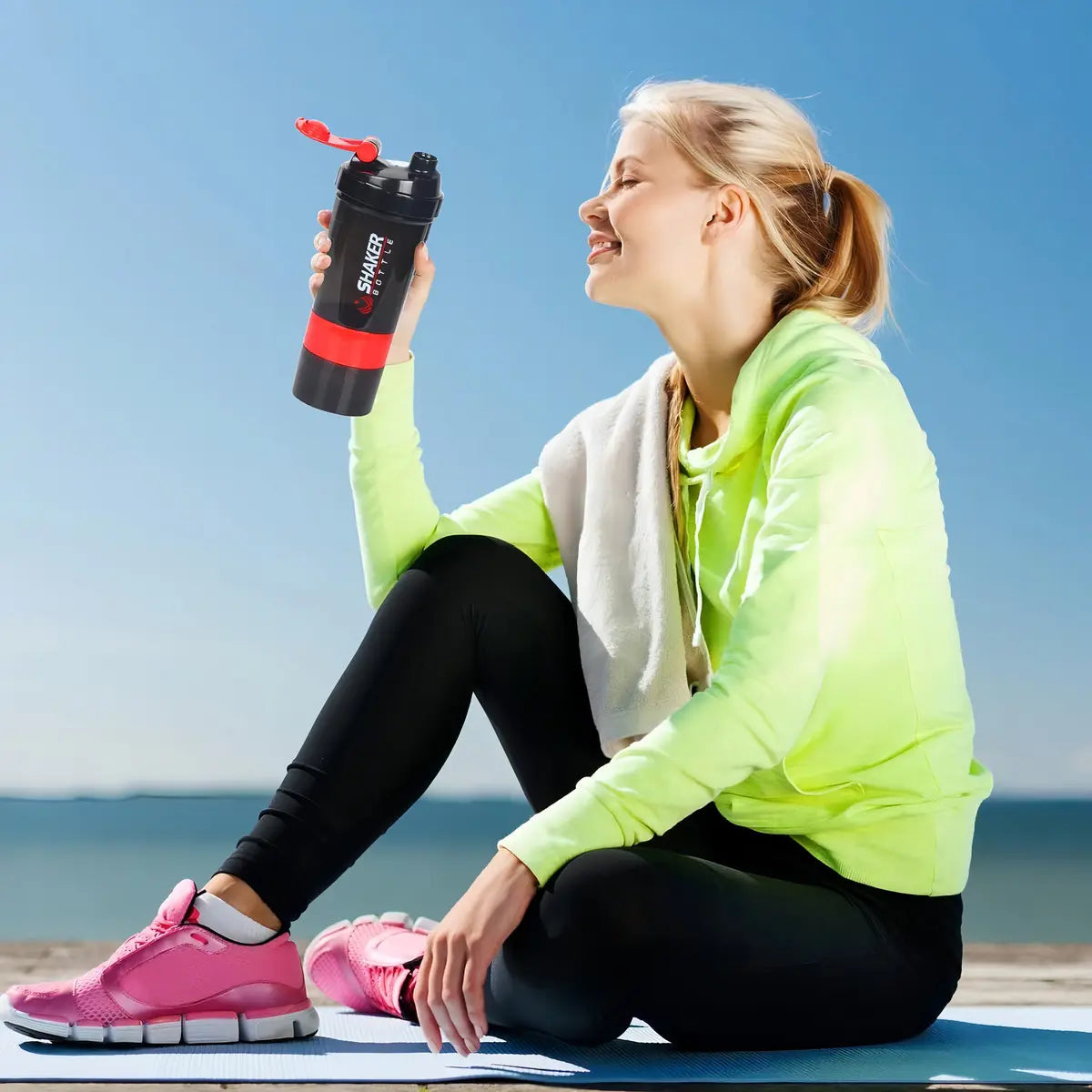 Botella Shaker 3 en 1 550ml (Rojo)