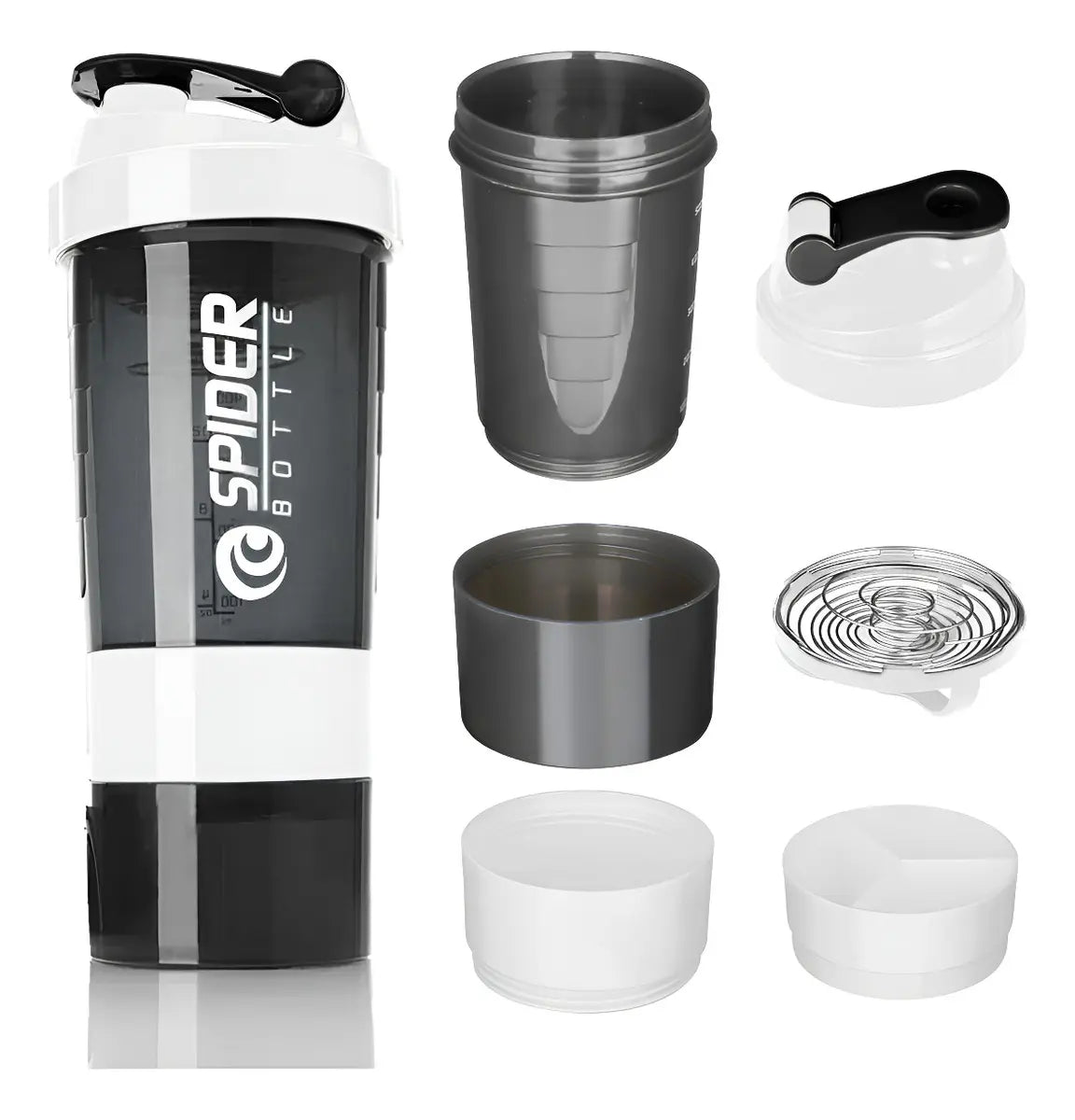 Botella Shaker 3 en 1 550ml (blanco)