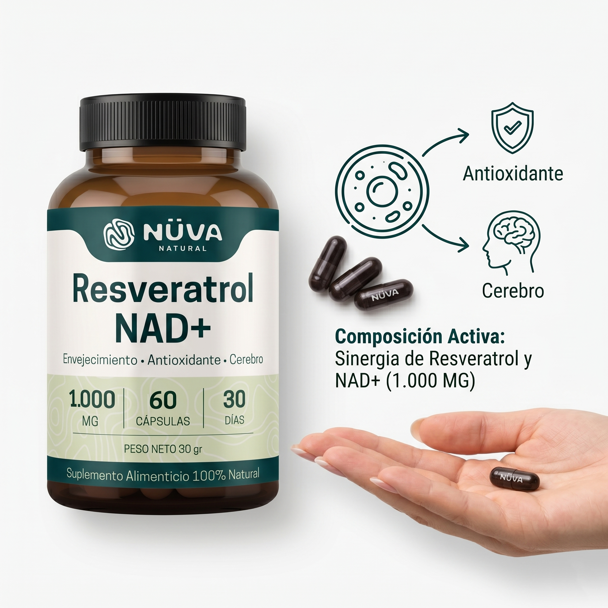 Resveratrol NAD + 1000mg 60 Cap